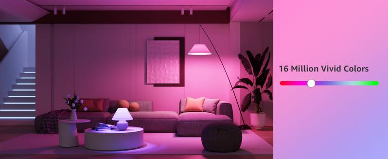 Lepro B1 AI Smart Light Bulbs - WiFi & Bluetooth RGBWW Color Changing LED Bulb Compatible with Alexa & Google Assistant, AI Generated Lighting LLM, AI Voice Control, Music Sync, 2.4GHz Only, 2 Packs