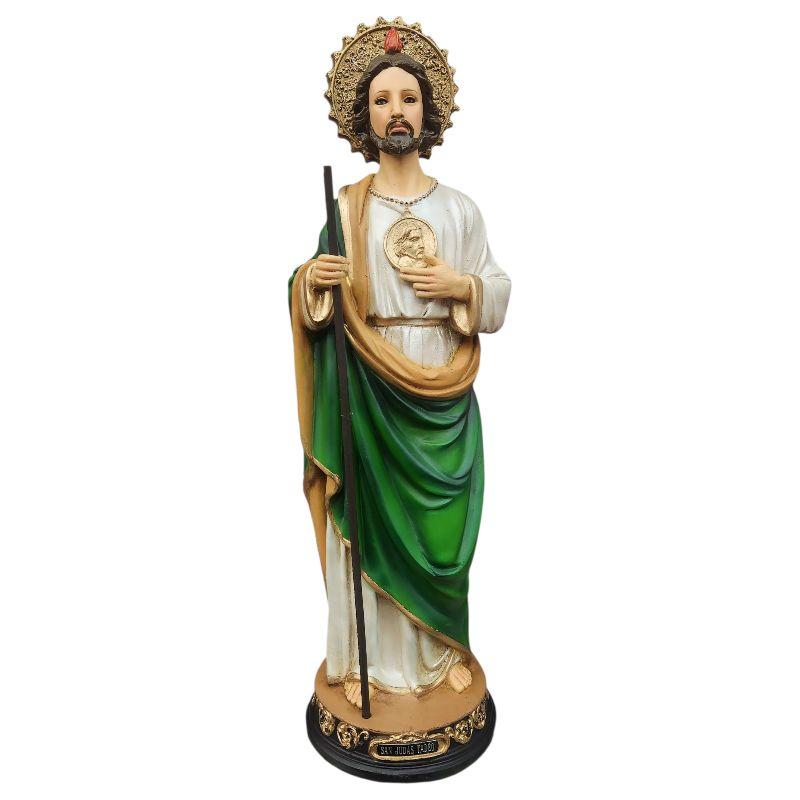 San Judas 24" Inches Tall Classic o Vestido Made In Mexico Statue Saint Jude Standing Figure in Box New and Unopened Religious decor  Patron Saint with Eyelashes Ornaments Tadeo