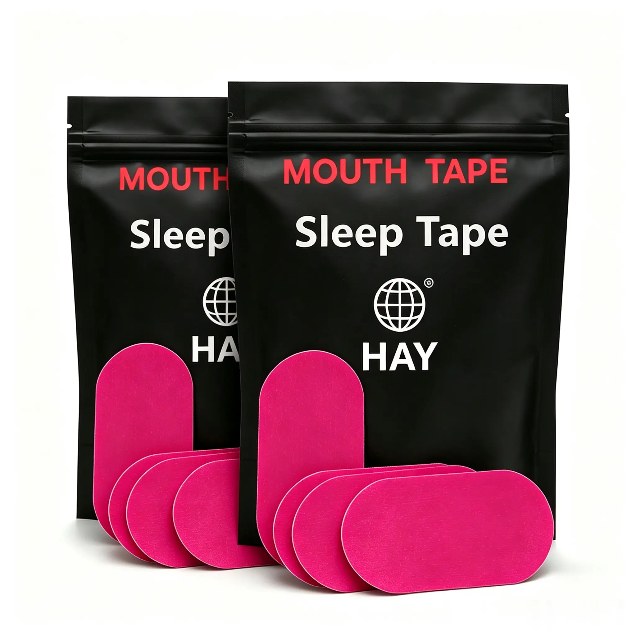 HAY Mouth Tape for sleeping, 120Pcs -4 months supply, mouth tape, Pink, gentle, adhesion for better sleep Healthcare 30 Pcs-Black Mouth Tape Gentle Adhesion strong adhesive sleep strip Soft