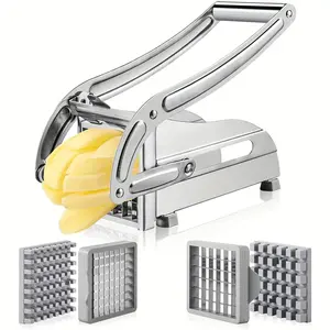 1pc manual stainless steel vegetable slicer -430 level square blade potato cucumber slicer, multifunctional kitchen tool
