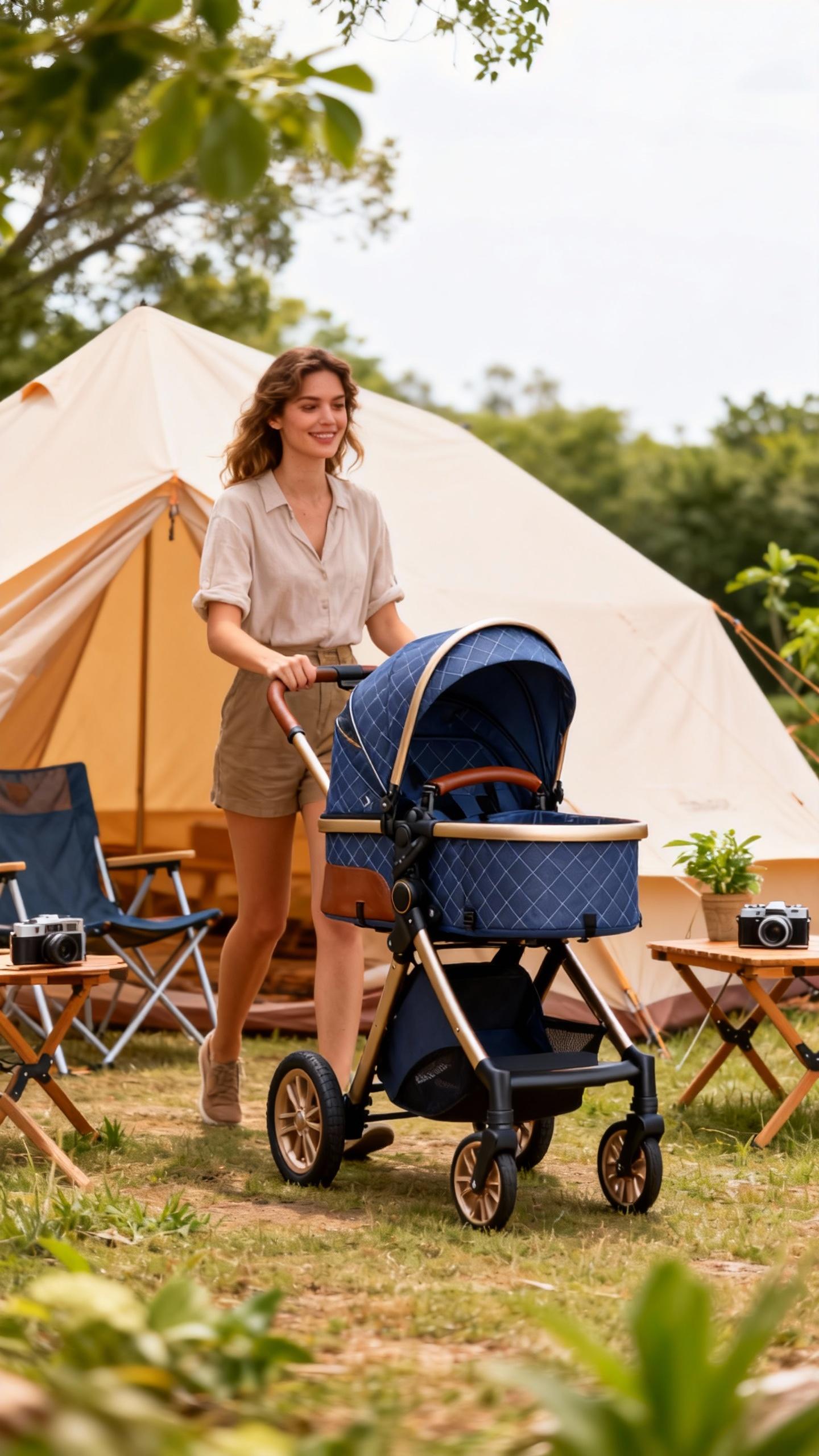 All in One 4 in 1 Baby   System with Car  and Bassinet for Newborns, Lightweight Infant Buggy with Reversible Push, Adjustable  and Smooth Shock Absorbing Wheels, Safe Comfortable  for Everyday Use and  electric stroller travel vintage running seat 3-in-1