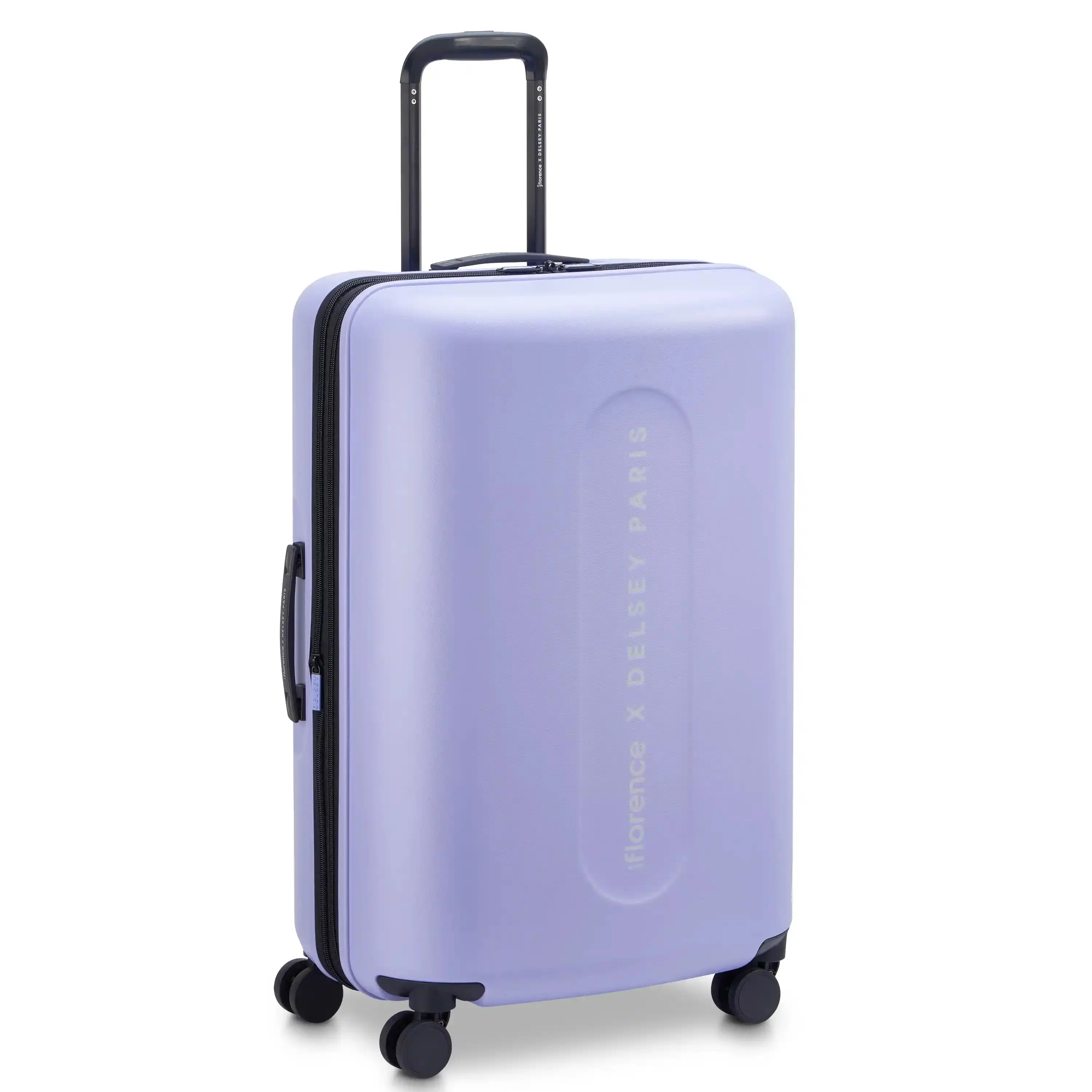 DELSEY Paris x florence by mills Catch Flights Medium Expandable Hardside Spinner Luggage - Extendable, 4-Wheel, Handle, High-Capacity Roller Checked Luggage, Extendable Checked Luggage