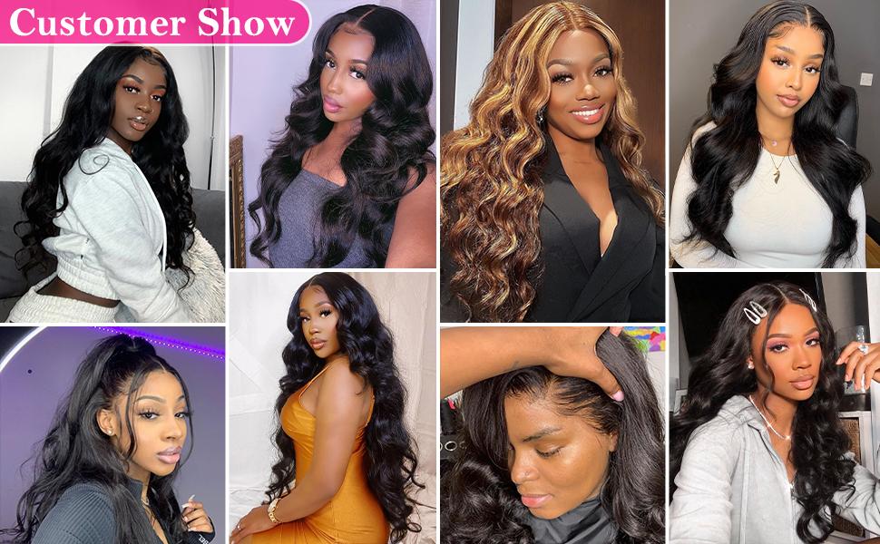 【Lemoda Outlets Sales】HD Transparent Lace Front Wigs Human Hair Pre Plucked 12A 180 Density 13x4 Transparent Lace Frontal Wig with Baby Hair Natural Black for Women