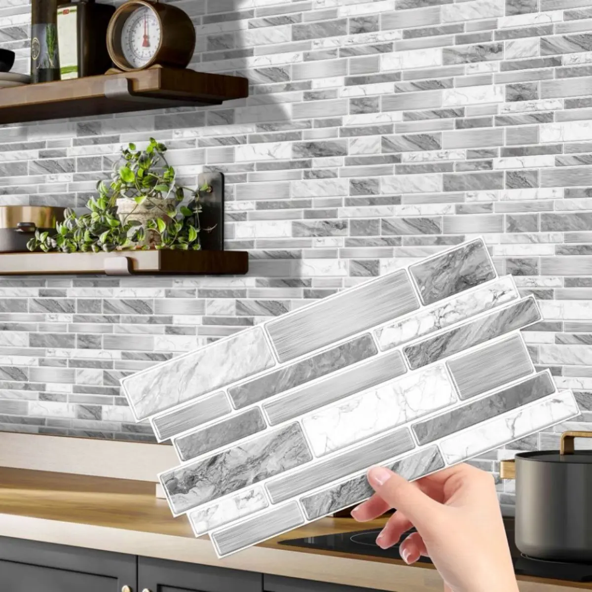 Simulation Marble Splicing Models tile Wall Stickers, Bathroom, Kitchen self-adhesive Waterproof Marble Pattern Wallpaper, Wall Decoration, Decorative Wallpaper, Peel and Stick Wallpaper Bathroom, Waterproof Wallpaper For Bathroom