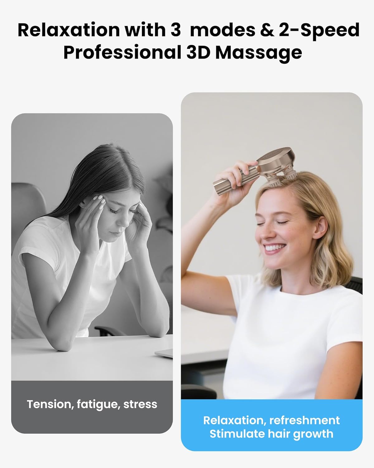 COMFIER Handheld Scalp Massager Hair Growth,Cordless Hair Head Massager with 3 Modes & 8 Silicone Claws,IPX7 Waterproof Body Massager for Stress Relax,Pet Massage,Head Scratcher,Gifts Men,Women(Gold)(Black) COMFIER Handheld Scalp Massager Hair Growth,Cordless Hair Head Massager with 3 Modes & 8 Silicone Claws,IPX7 Waterproof Body Massager for Stress Relax,Pet Massage,Head Scratcher,Gifts Men,Women(Gold)(Black)