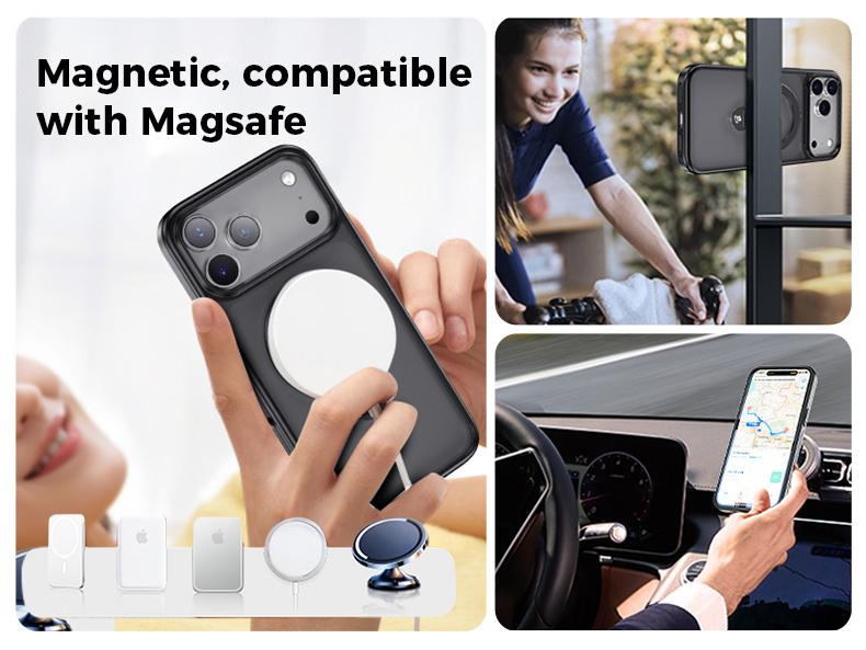 NEW - MAGIC JOHN 360 Degrees Rotating Magnetic Stand Phone Case for iPhone and SamSung