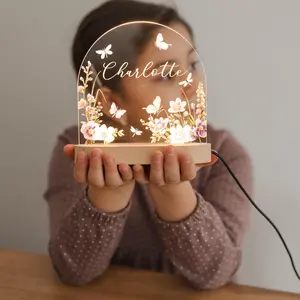 Personalized Name Lamp, Custom Floral Night Light for Baby Girl Nursery Decor, Gift for Kids, Tođdler Gift Girl, New Baby Gift, Easter Idea Gift