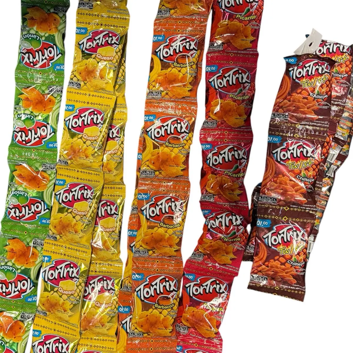 TORTRIX MIX TIRAS OF 18 (17 GR C/U) BBQ LEMON SPICY AND MORE CHILTEPE CHIPS  Snack
