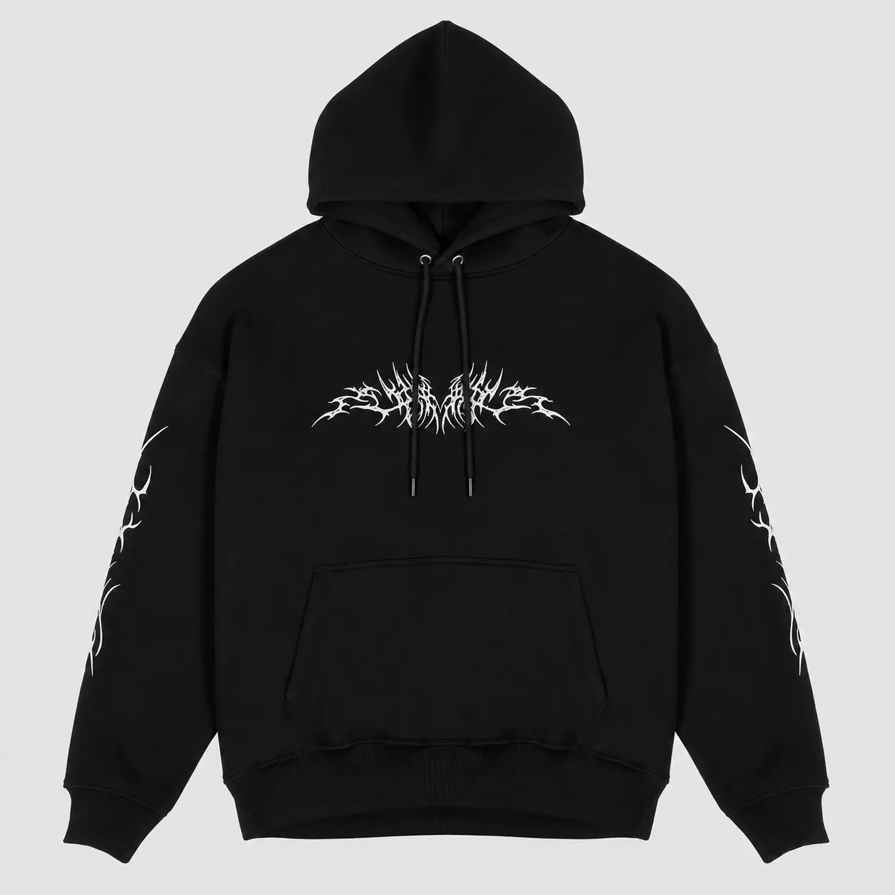 Broklyn Minimal Gothic Graphic Hoodie Oversized Streetwear Pullover Hoodie Vintage Grunge Heavyweight Unisex Casual Sweatshirt