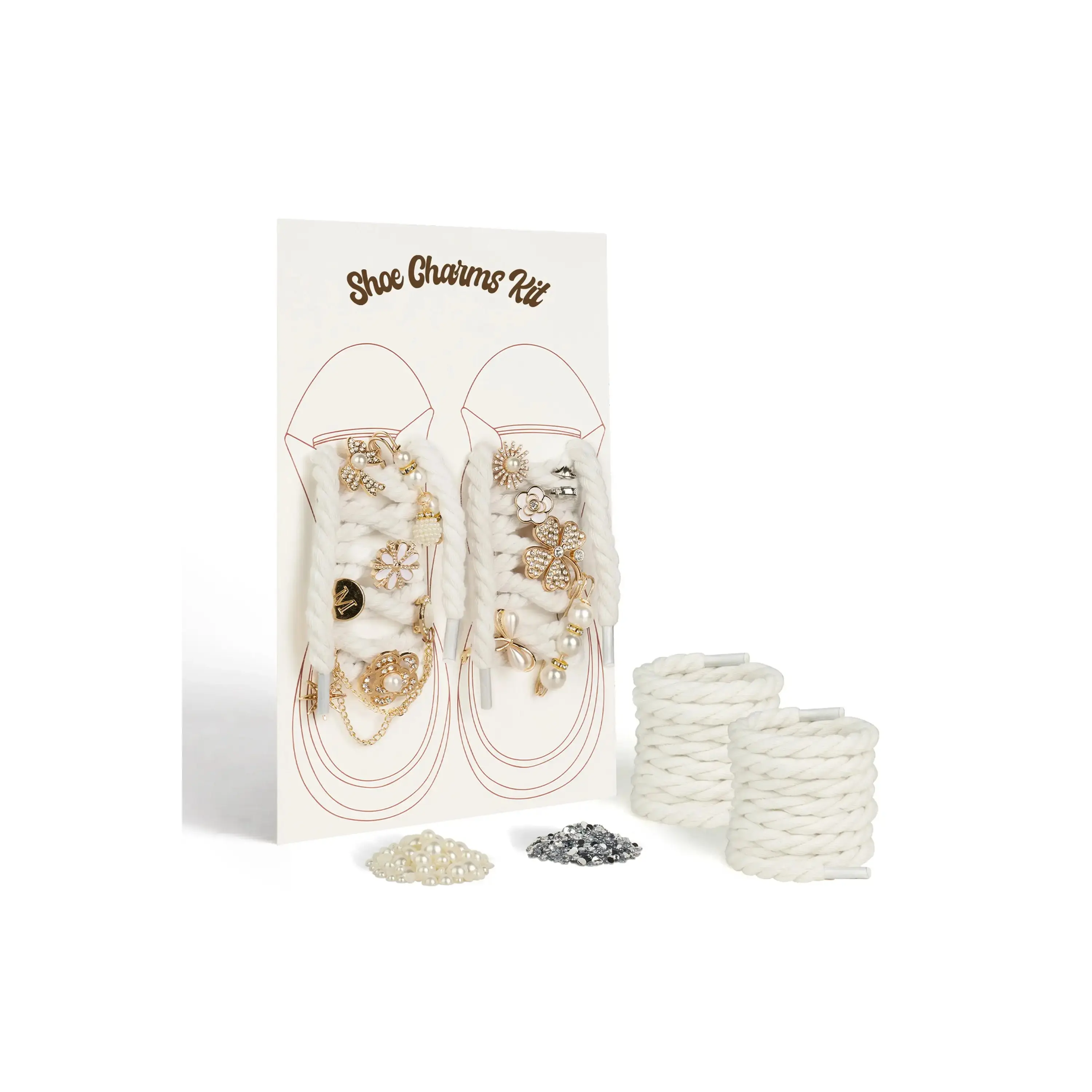 Arcade White Beads Shoe Charms