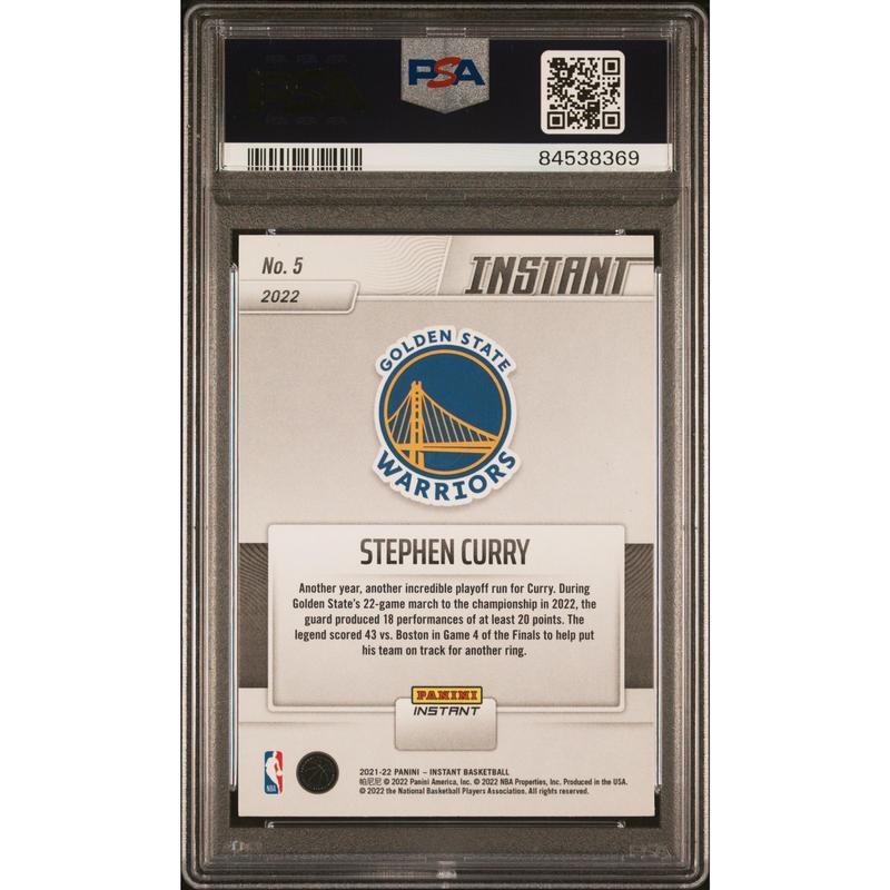 2021 Panini Instant NBA Champ Box Set #5 Stephen Curry signed PSA 10 Auto 10