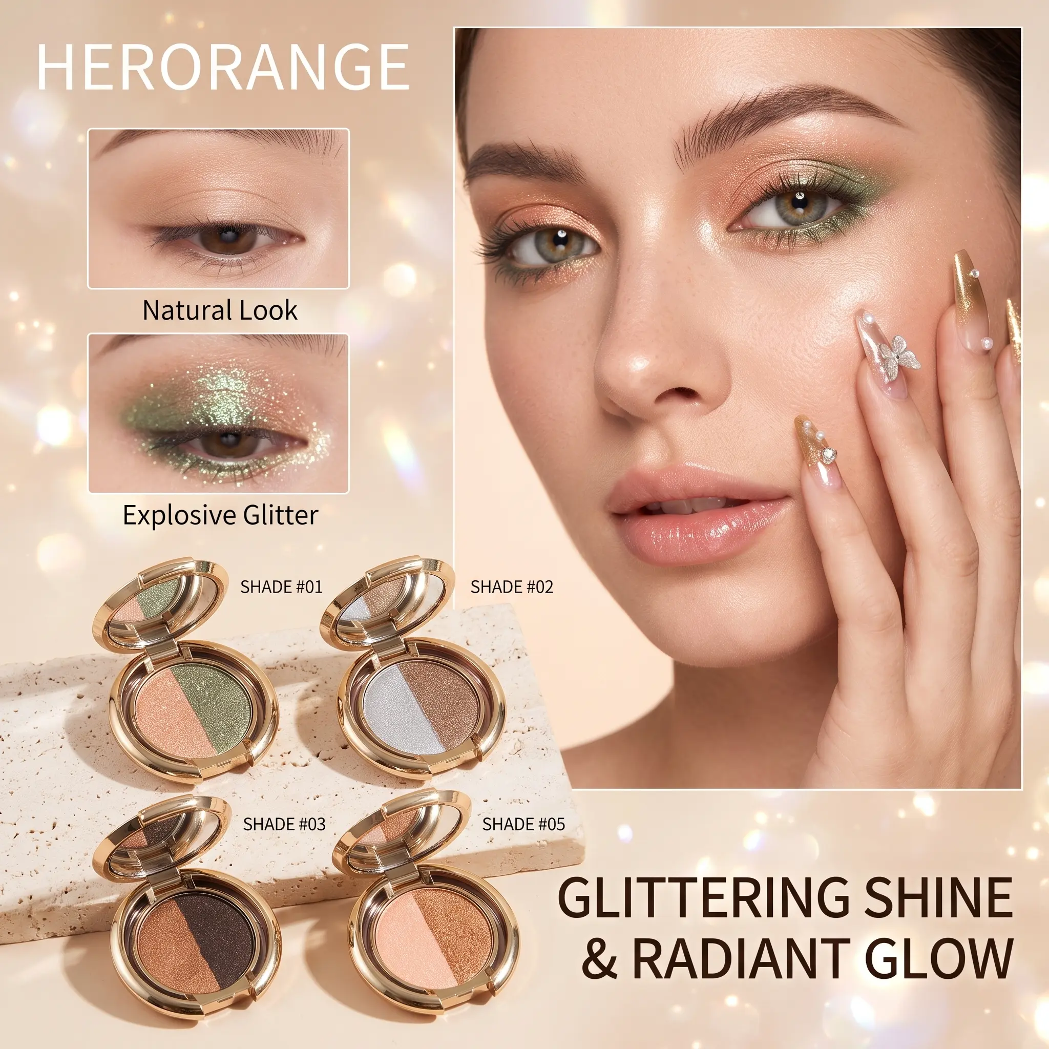 Mini OG Dual‑Color Eyeshadow Duo, Matte & Shimmer Finish, Blendable High‑Pigment Long‑Wear Eyeshadow Compact for Travel & Everyday Use