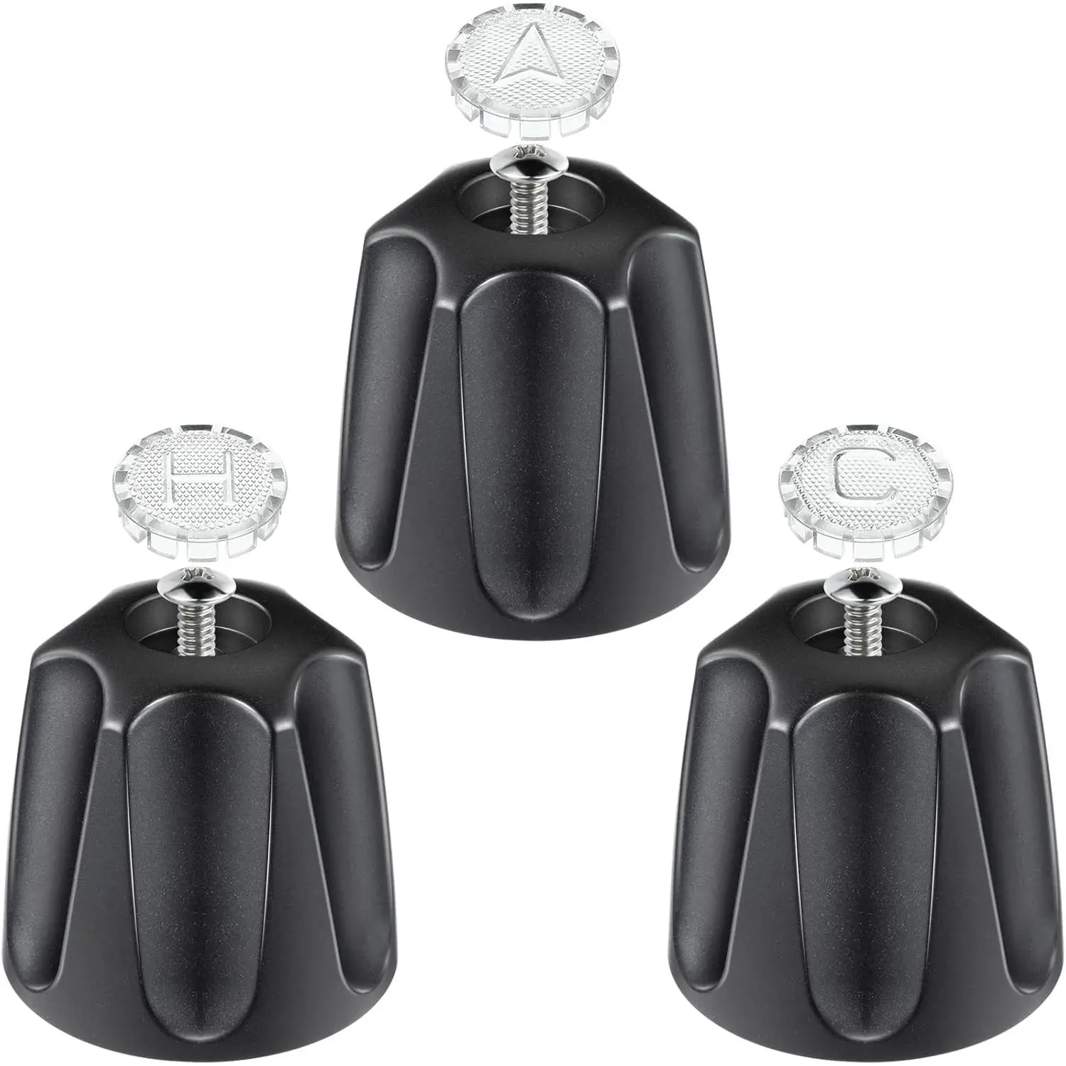 3 count Metal Shower Knob Replacement Compatible with Price/Pfister Verve Tub Shower, Bathtub Faucet Handle Remodel Trim Kit Include 1 Hot 1 Cold 1 Diverter and 3 Screws (Matte Black)