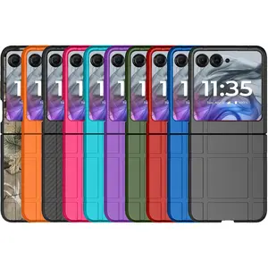 Case for Motorola RAZR (2024/2025) Flip Phone, Nakedcellphone Slim Hard Shell Protector Cover [Anti-Fingerprint, Texture Grip] for Moto RAZR 50/60