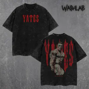 Playera Dorian Yates Bodybuilding Double Sided Print Oversized Acid-Washed Heavyweight Cotton T-Shirt – Unisex Gym Tee, Perfect Gift for Gym Fans and Lovers Menswear Tops