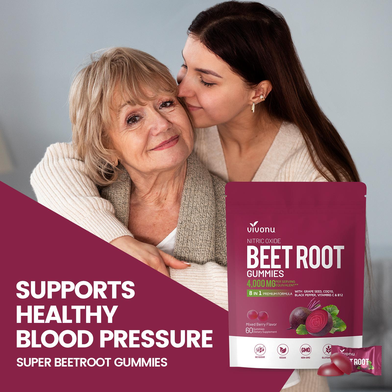 VivoNu Beet Root Gummies – Supports Circulation and Daily Wellness | With CoQ10, L-Arginine, Vitamin C