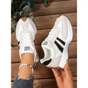 Women's Comfortable Lace-Up Sports Shoes, Lightweight Multi-Functional Casual Sneakers, Anti-Slip Rubber Sole, All Seasons Use