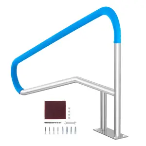 VEVOR Pool Handrail,  55 x 32 inch Pool Railing, Stainless Steel with Base Plate for Indoor/Outdoor Pools,Swimming Pool Safety Railing for Decks,Rust-Proof Grab Bar w/ Grip Cover&Accessories for Spas