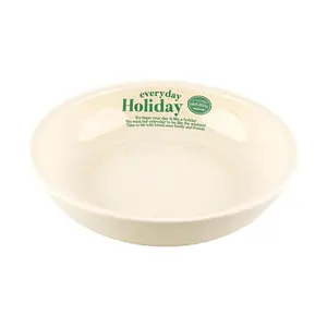 Momur Weekend Cream Green Ceramic Deep Plate Bowl 20x5cm - Aesthetic Korean Style Kitchenware