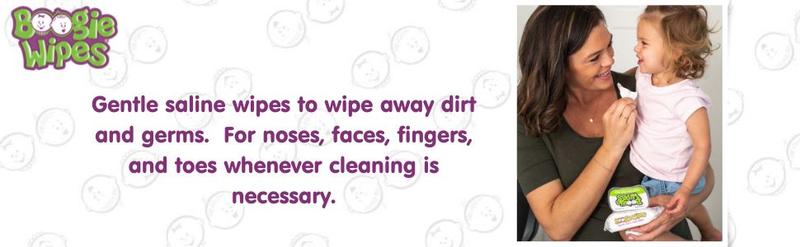 Boogie Wipes Saline Nose Wipes for Babies & Kids – Gentle Saline with Aloe, Chamomile & Vitamin E for Sensitive Skin (3-Pack or 6-Pack)