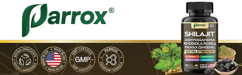 PARROX Shilajit Supplement - All-in-One Multivitamin Energy Booster with Ashwagandha & 7+ Extra Strength Ingredients - 60 Capsules - MADE IN USA