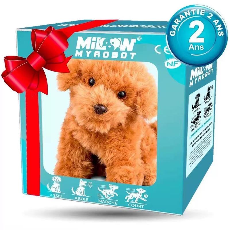 Lifelike Robotic Pup Plush Toy - Interactive Pet That Walks, Barks & Wags Tail, Cute Smart Toy for Kids & Adults,