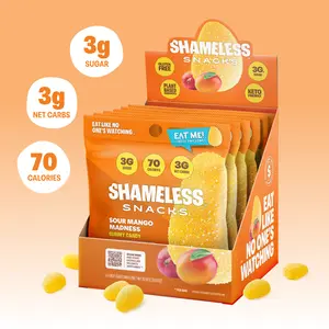Shameless Snacks Sour Mango Madness Candy | Keto Gummy Candy with Low Sugar & Low Calorie | Healthy Vegan Snacks for Kids & Adults