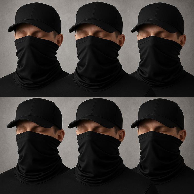 6 Pack Neck Gaiter Face Cover, Breathable Balaclava Bandana Gator Mask with Sun Protection, Multi-Purpose Headwear for Men and Women