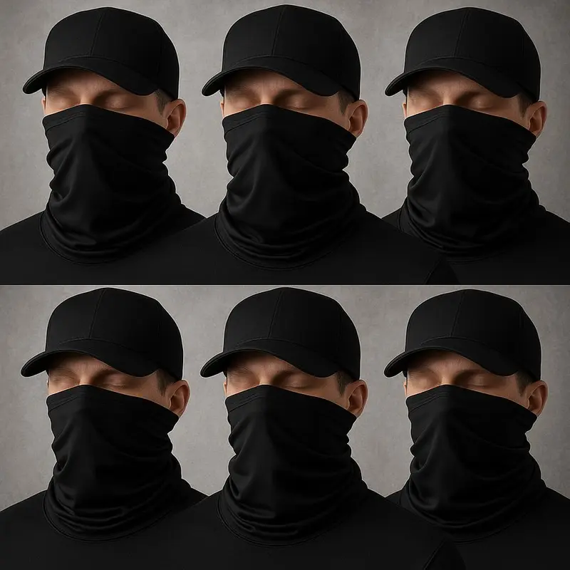 6 Pack Neck Gaiter Face Cover, Breathable Balaclava Bandana Gator Mask with Sun Protection, Multi-Purpose Headwear for Men and Women