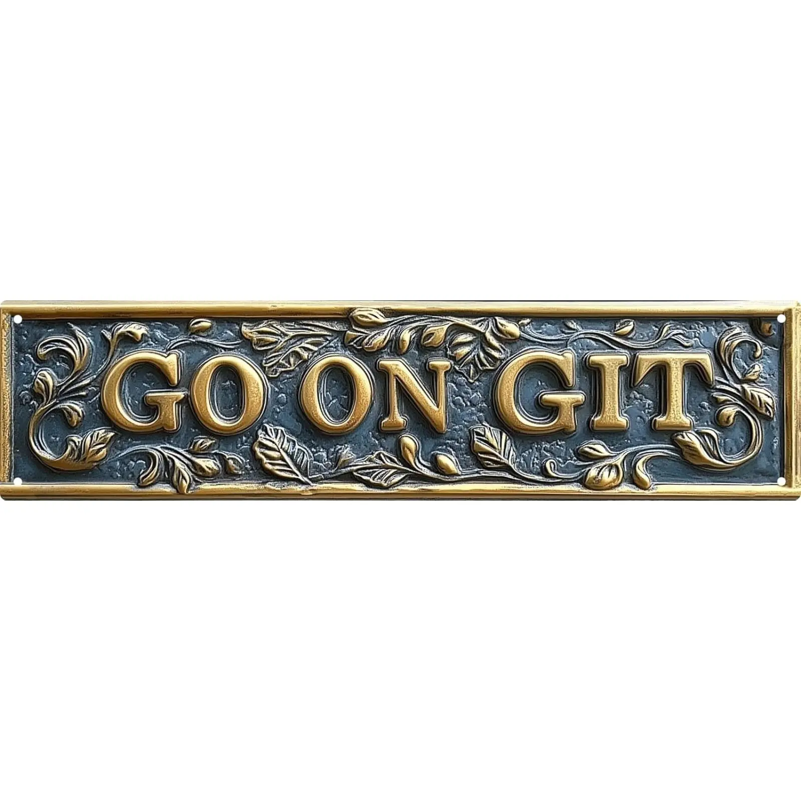 Retro "Go On Git" Humor B10 Metal Tin Street Sign - 16x4 in, Easy Hang Setup, Fadesafe Print, Bold Horror Humor, Horror-Themed Fun, Lightweight, Wipe-Clean Shine, Indoor Kitchen & Bar Decor Gift for Friends