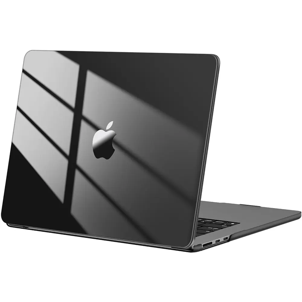 MOSISO Hard Shell Laptop Case for MacBook Air 15-in (Models A3448, A3241, A3114, A2941; M5 2026, M4-M2 2025-2023) with Touch ID, Solid Midnight Non-Patterned Water-Resistant Minimal Plastic Protective Cover for A3xx Series Work Use
