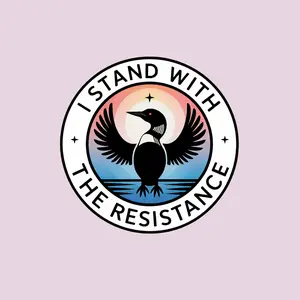 Loon Bird Unity Sticker, Bold Circular Bird Symbol, Modern Graphic Vinyl Decal for Laptop, Car, Water Bottle