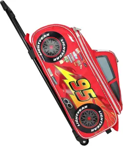 17" inches Number 95 Red Car Shape 2 wheel Novelty Luggage with side decals , A00369