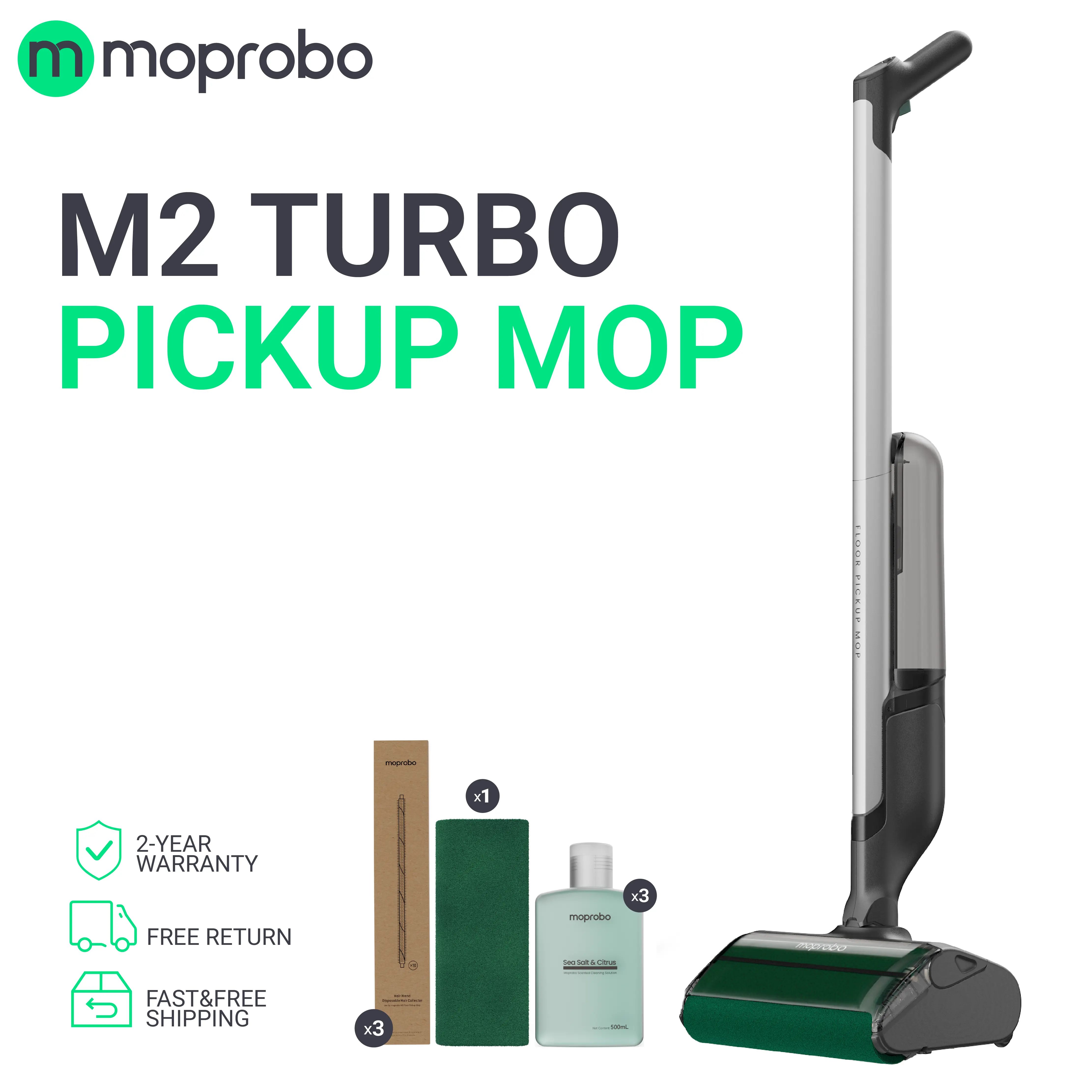 Moprobo M2 Turbo 4-in-1 Cordless Wet-Dry Floor Washer Pickup Mop with Cordless Design, Solid-Liquid Separation, Self-Cleaning System, Hot Air Drying – Home Cleaning Essential for Sticky Floors, Daily Messes, Cordless Floor Cleaner, Automatic Self-Cleaning