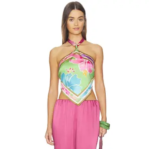 retrofete Jamie Top in Kiwi Hibiscus Floral