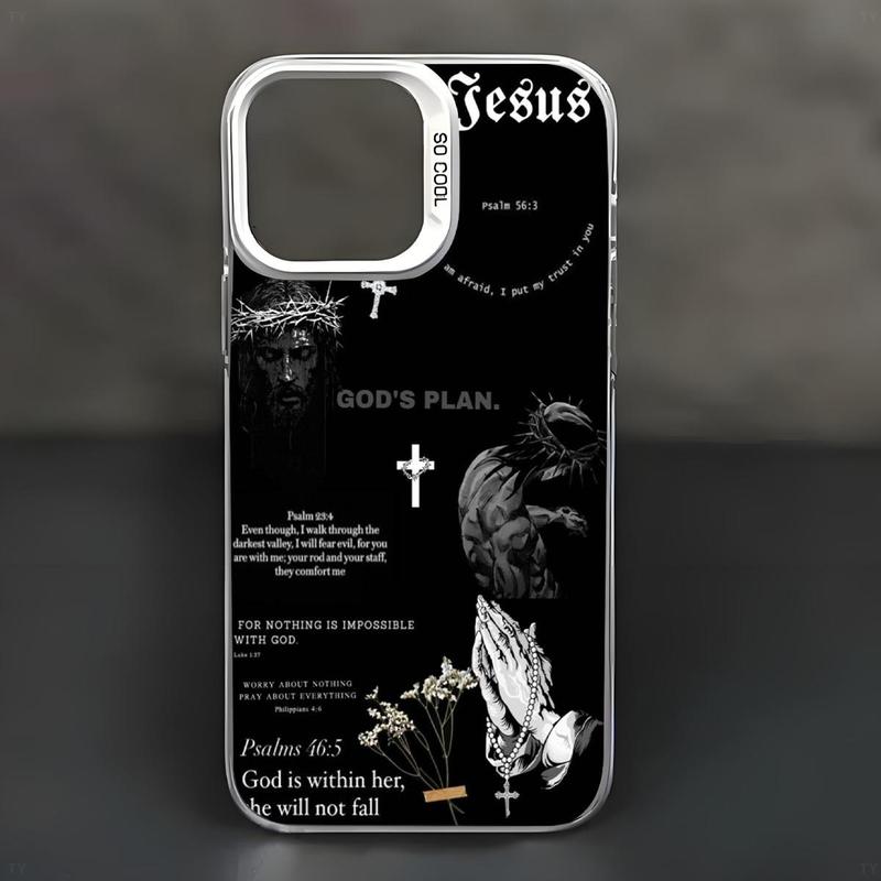 Multi-color Faith Jesus Cross Pattern Mobile Phone Case for iPhone17 16 15 14 13 12 11 Pro Max Plus Luxury Shockproof Protection Back Cover
