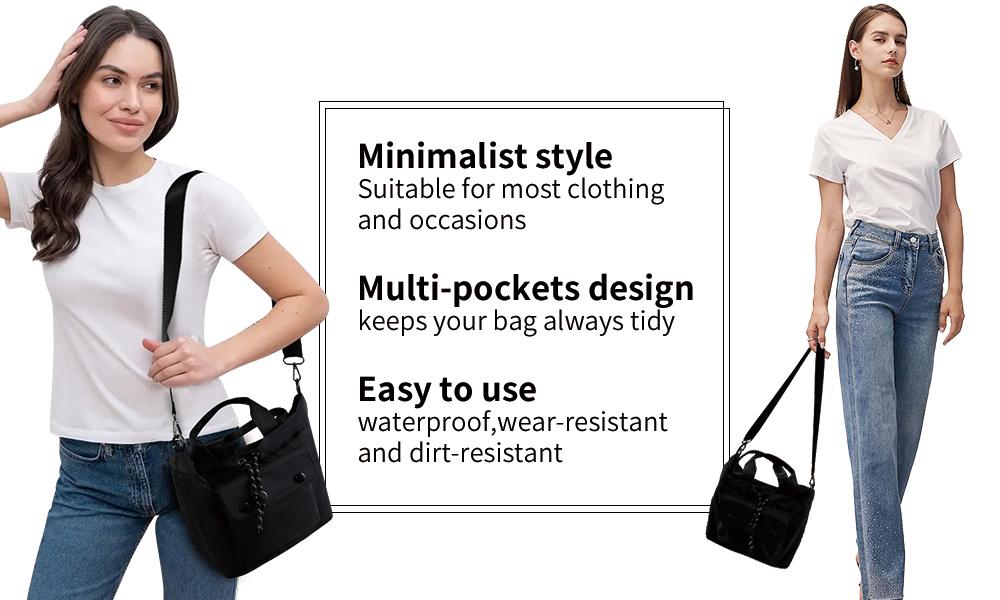 Stylish Functional Ultra Light CrossbodyBag with Multiple Pockets Adjustable Straps Durable Nylon Design for Everyday Use No Warranty