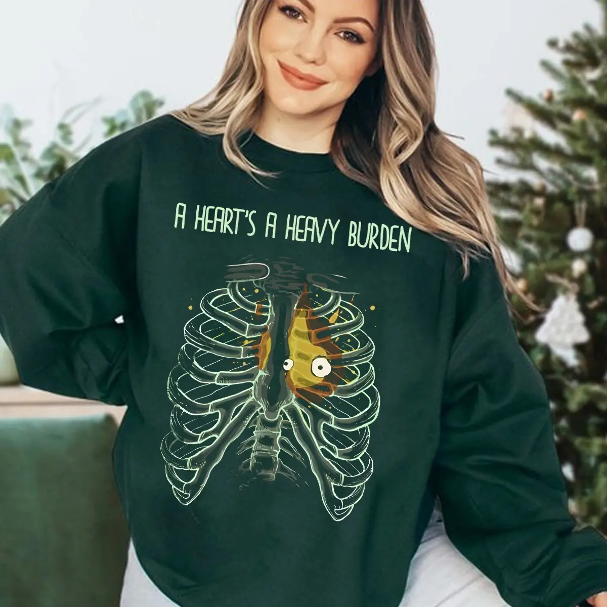 A heart's A Heavy Burden Sweatshirt Hoodie T-Shirt, Howls Moving Castle Sweater, Ghibli Studio Sweatshirt, Ghibli Sophie Shirt, Sophie Hatter Shirt, Calcifer Shirt, Howls Moving Castle Shirt, Ghibli Studio Shirt, Anime Sweatshirt