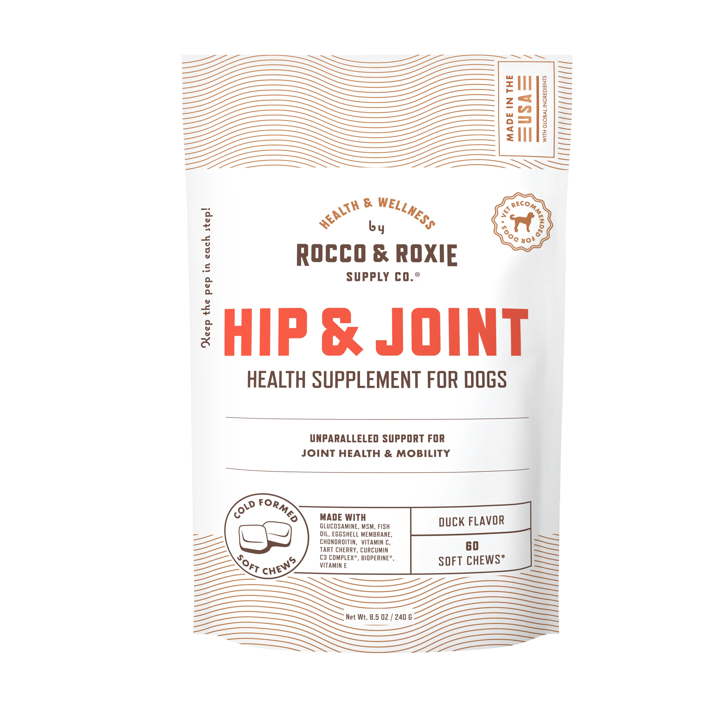 Rocco & Roxie Joint Supplement for Dogs, Glucosamine Hip and Joint Chews, Dog Joint Supplement Large & Small Breed, Senior Dog Vitamins to Support Mobility, Chondroitin, MSM, Health Supplies 60 ct