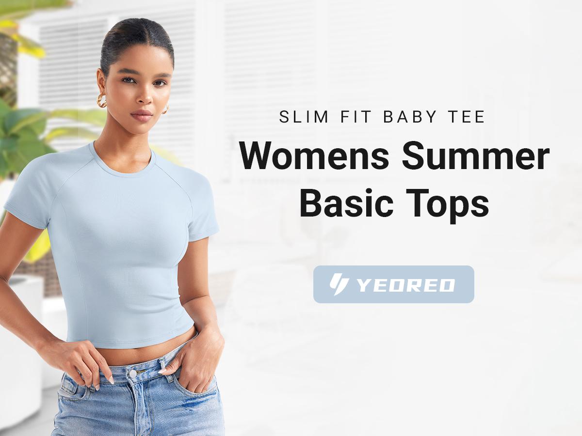 YEOREO Women's Baby T-Shirt- Slim Fit Crew Neck Short Sleeve Quick-Dry Breathable Casual & Workout Top for Summer Fitted Style Essential Womenswear Cotton Fabric Tshirt YEOREO Women's Baby T-Shirt- Slim Fit Crew Neck Short Sleeve Quick-Dry Breathable Casual & Workout Top for Summer Fitted Style Essential Womenswear Cotton Fabric Tshirt