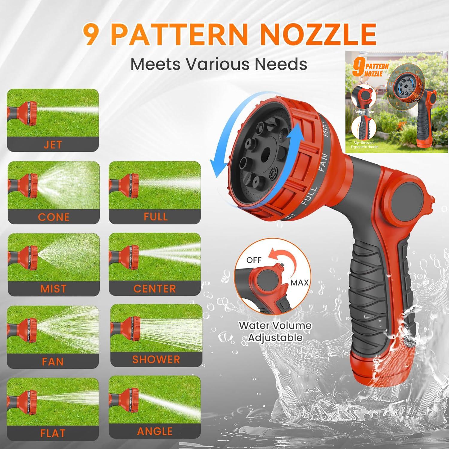 【summerfinds】NEOTEC Retractable Garden Hose Reel 90ft/100ft/130ft, 6.5 FT lead hose - Wall Mounted ,Heavy Duty Hose Reel with 3/4 Inch Brass Fittings & 9-Pattern Nozzle - Auto Rewind System, Any Length Lock, 180° Swivel Bracket 【summerfinds】NEOTEC Retractable Garden Hose Reel 90ft/100ft/130ft, 6.5 FT lead hose - Wall Mounted ,Heavy Duty Hose Reel with 3/4 Inch Brass Fittings & 9-Pattern Nozzle - Auto Rewind System, Any Length Lock, 180° Swivel Bracket