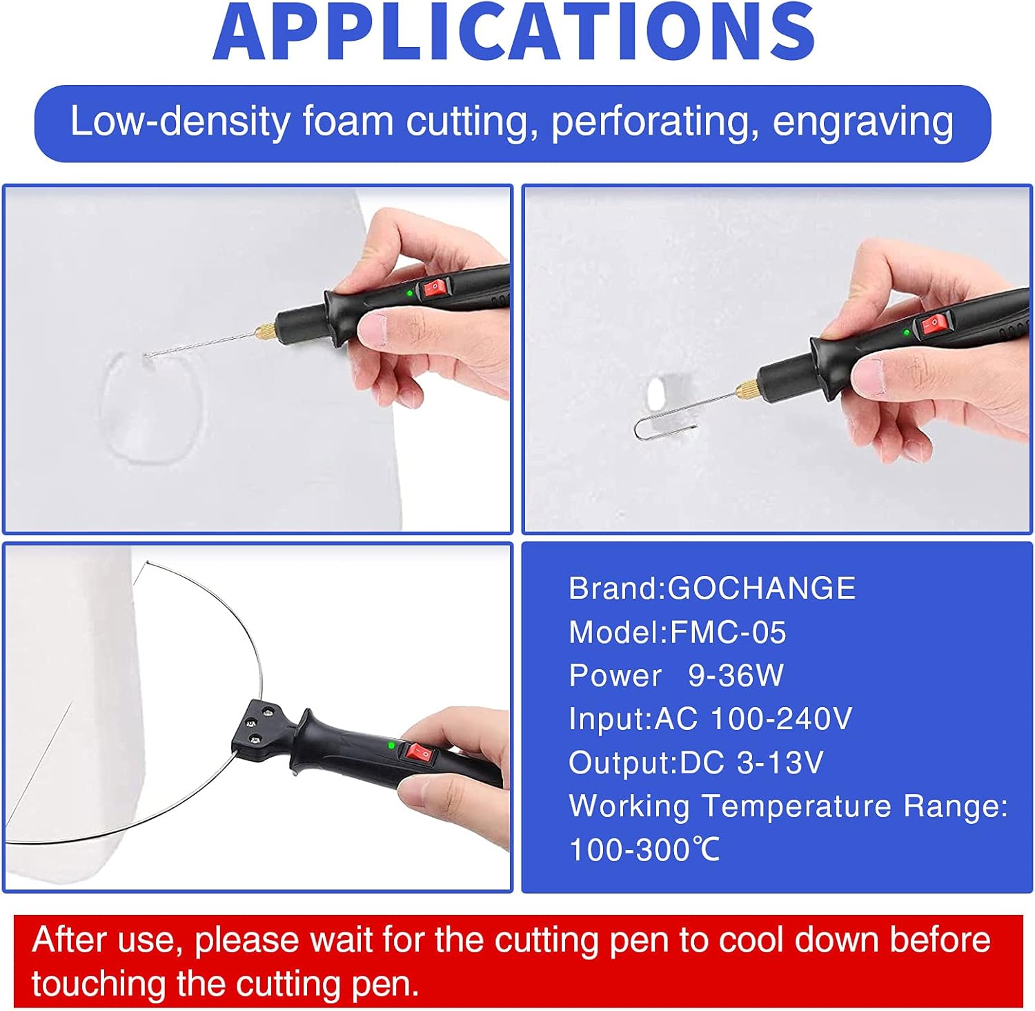 【Valentine's Day Gift】GOCHANGE 4 in 1 Foam Cutter Set, GOCHANGE Electric Cutting Machine Pen Tools Kit, 100-240V / 18W Styrofoam Cutting Pen With Electronic Voltage Transformer Adaptor