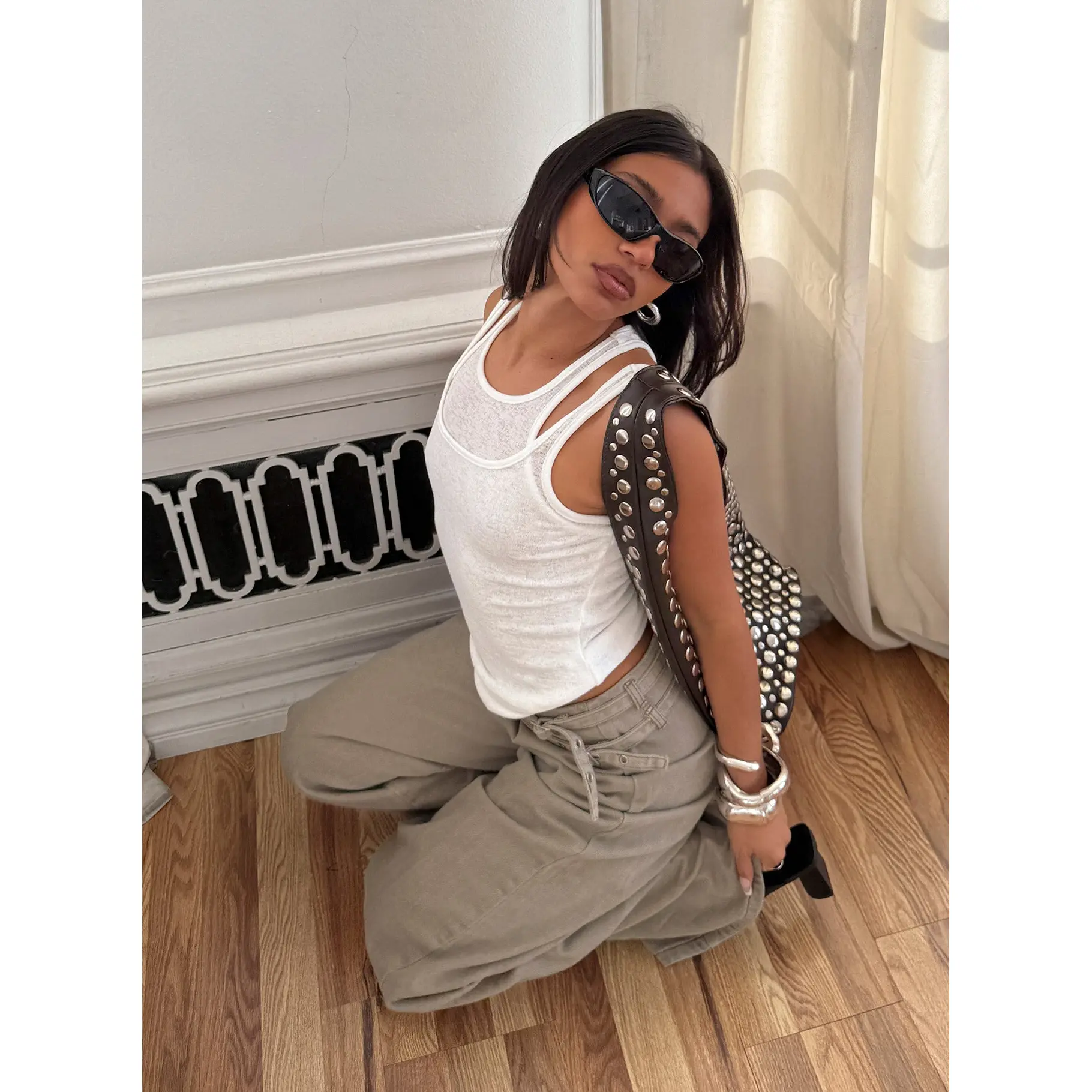 Ceyla Layered Tank Top White