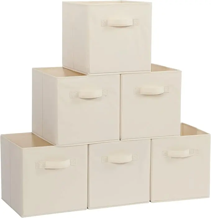 11”x11”x11” 6-pack Cube Storage Bins & Bags, Perfect for Closet, Shelves & Moving! Space-Saving Cube System summerwins,summerwins Clothing Container