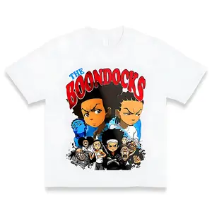 [100% Cotton] 1Pc The Boondocks Animated Characters Print T-Shirt For Men, Women, And Couples - Ultra-Soft, Breathable Cotton, Moisture-Wicking Crew Neck Tee - Ideal For Casual Wear, Fitness, And Outdoor Activities - Great Christ T-Shirt For Men And Women