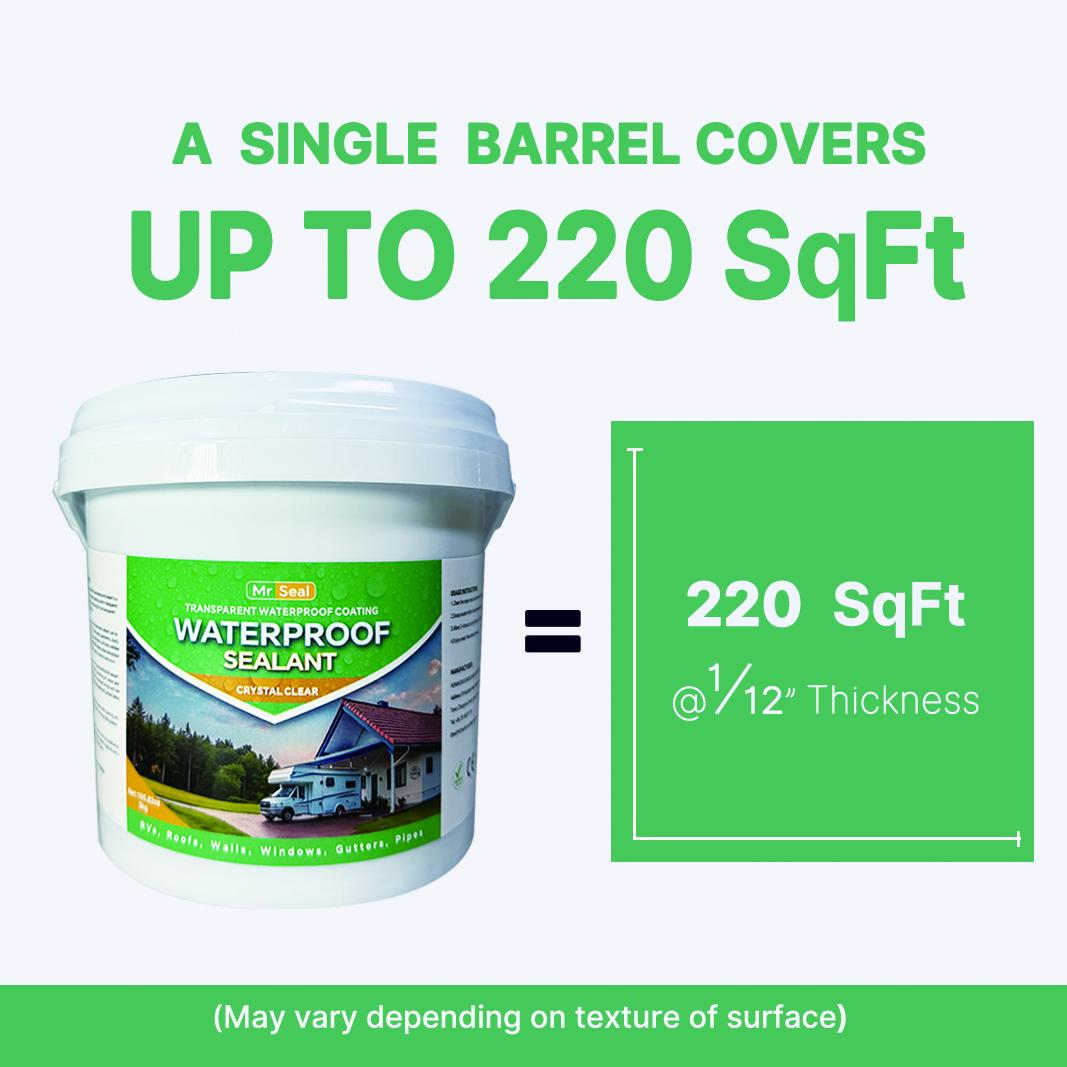 Mr Seal Transparent Water-Resistant Sealing Paint - 6.61lb/105.6oz Strong Adhesive Gel Coating, Fast-Drying Ready-to-Use Single-Component Protectant for Asphalt Roofs, Boats, Cracks Repair