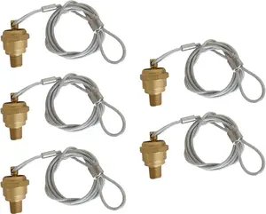 TORQUE Air Tank Drain Valve Plug Fitting 1/4" NPT with 48" Cable Valve, Air Compressor Drain Valve Cable, Semi Truck Trailer (Replaces Haldex 12105, OEM N3613AD) (5 Pack) (5 x TR12104)