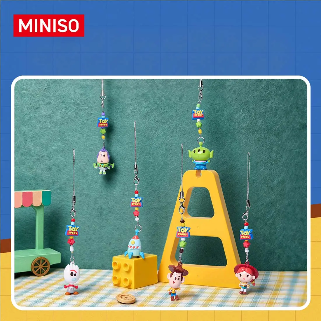 MINISO x Disney Pixar Toy Story Beaded Character Keychain Charm | Cute Colorful Bag Pendant for Backpacks, Keys, Purses & Gifts, Back To School