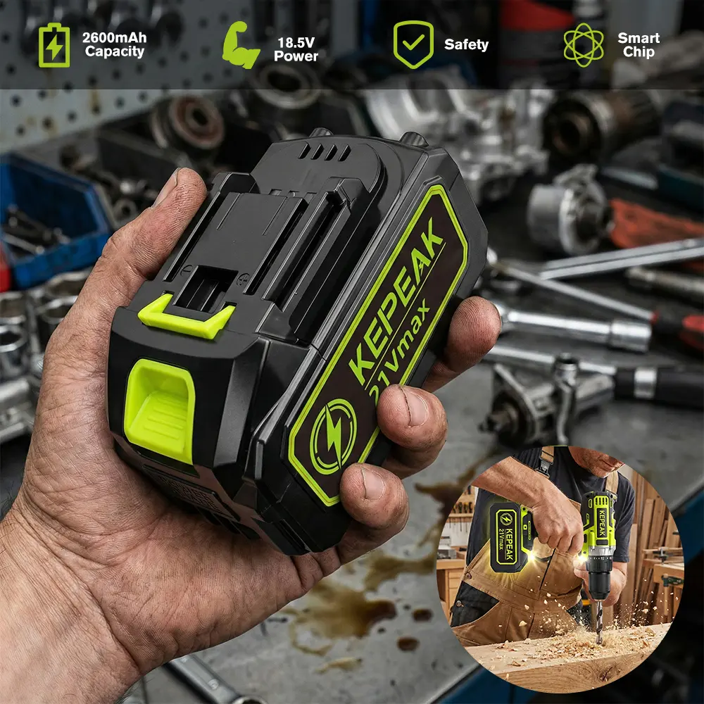 21V 13Ah Lithium Battery Pack, Rechargeable High Capacity Replacement Battery for Cordless Tools