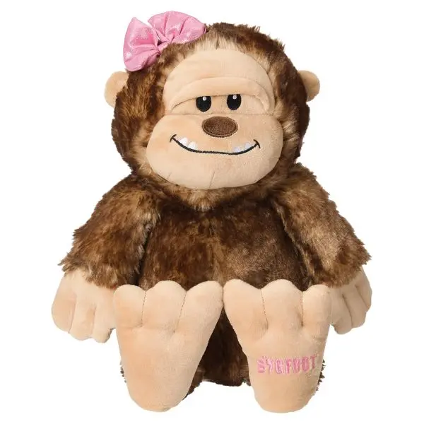 14" Bigfoot Embroidery Plush Toy with Pink Bow Floppy Feet - Girl